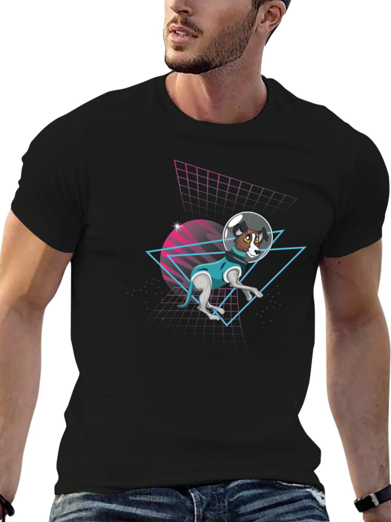 Retro Dog Astronaut T-Shirt