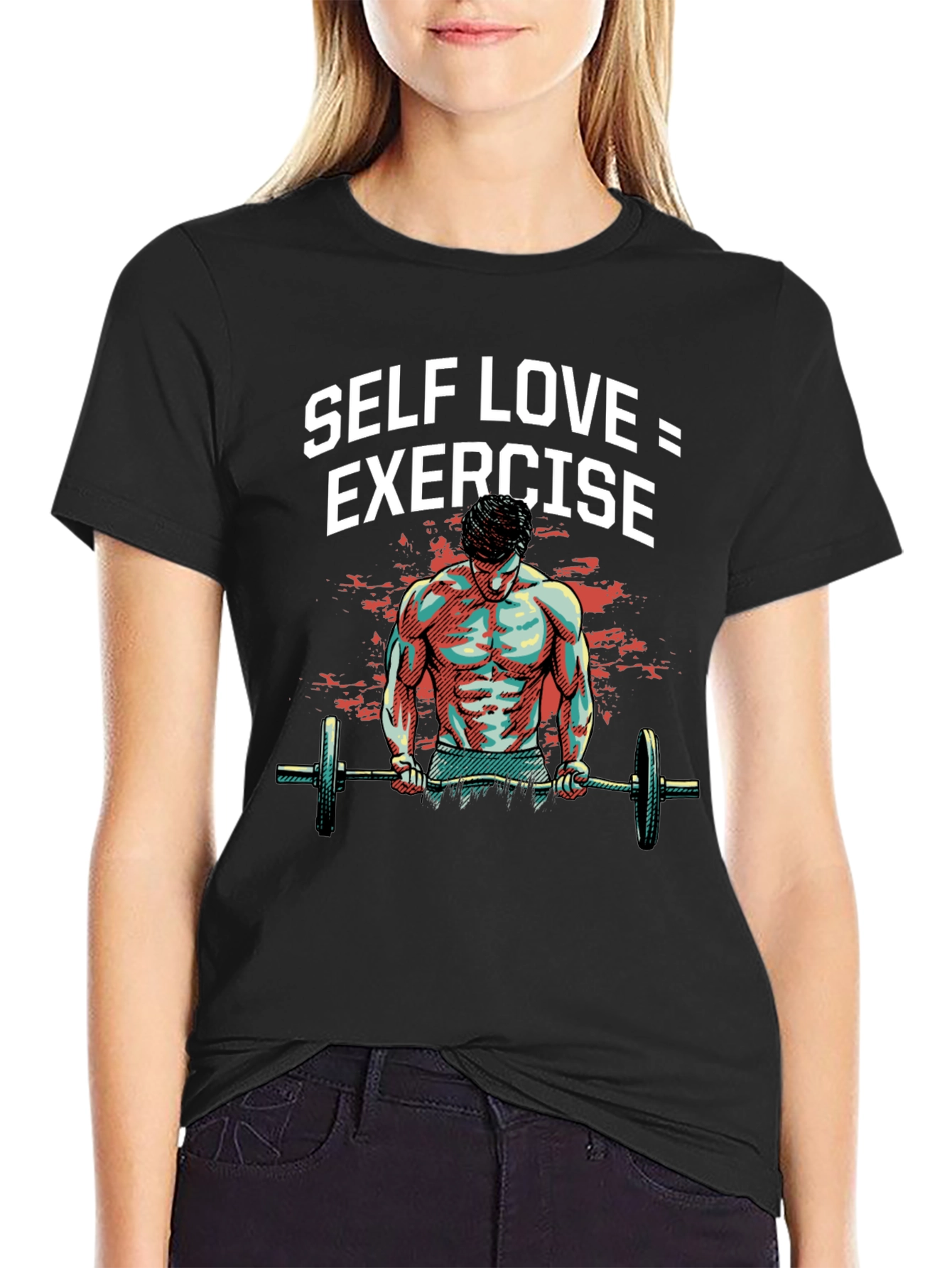 Self Love Exercise Graphic Tee Black