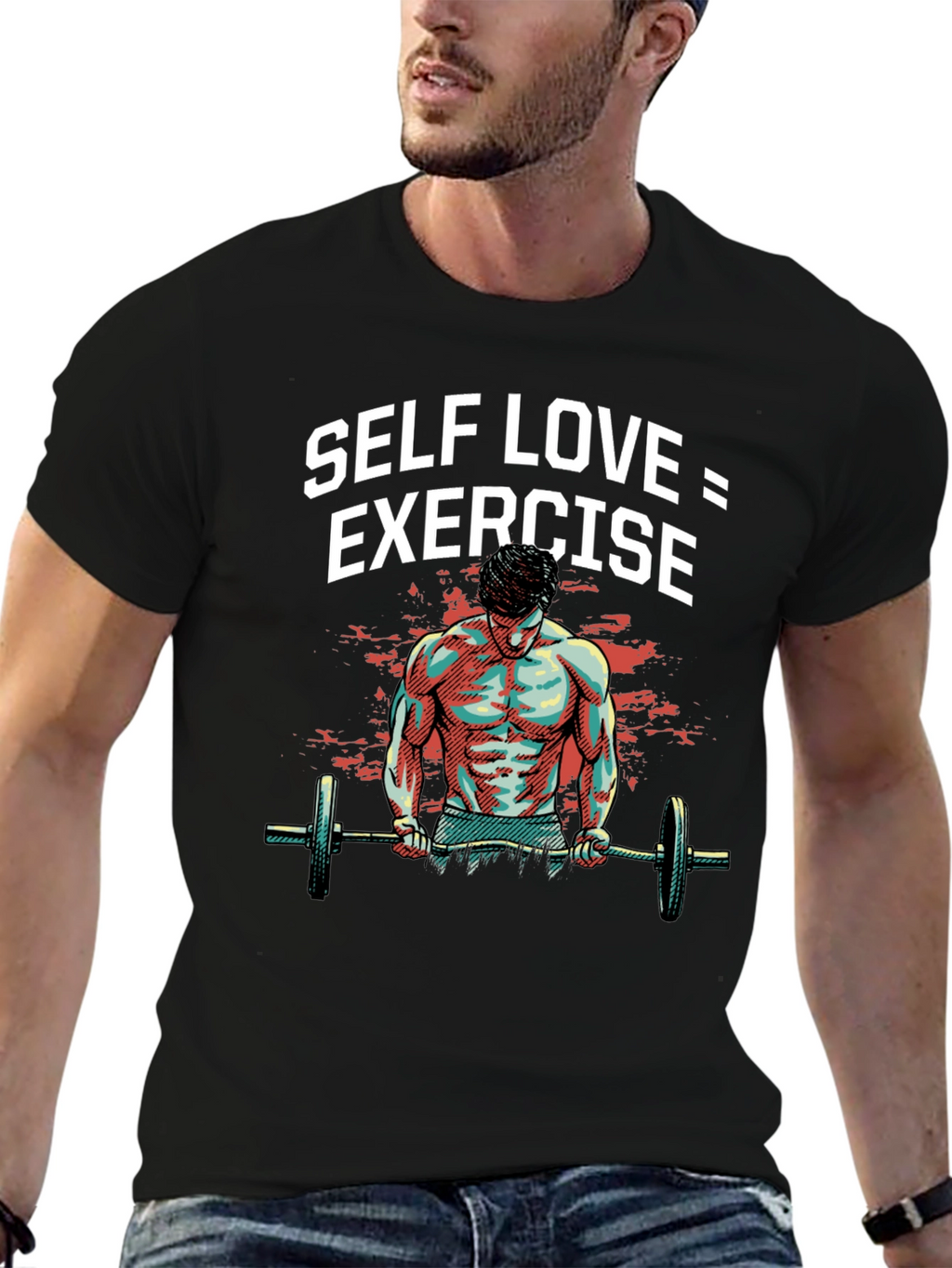 Self Love Exercise Graphic Tee Black