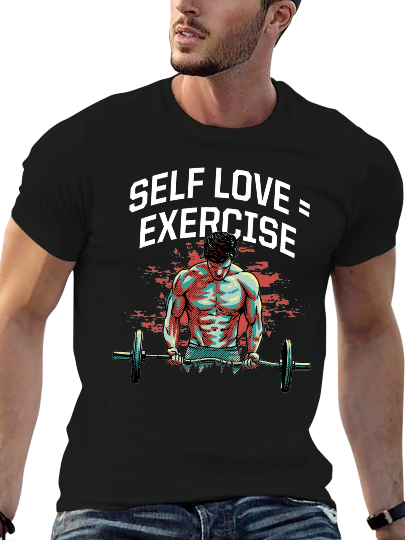 Self Love Exercise Graphic Tee Black