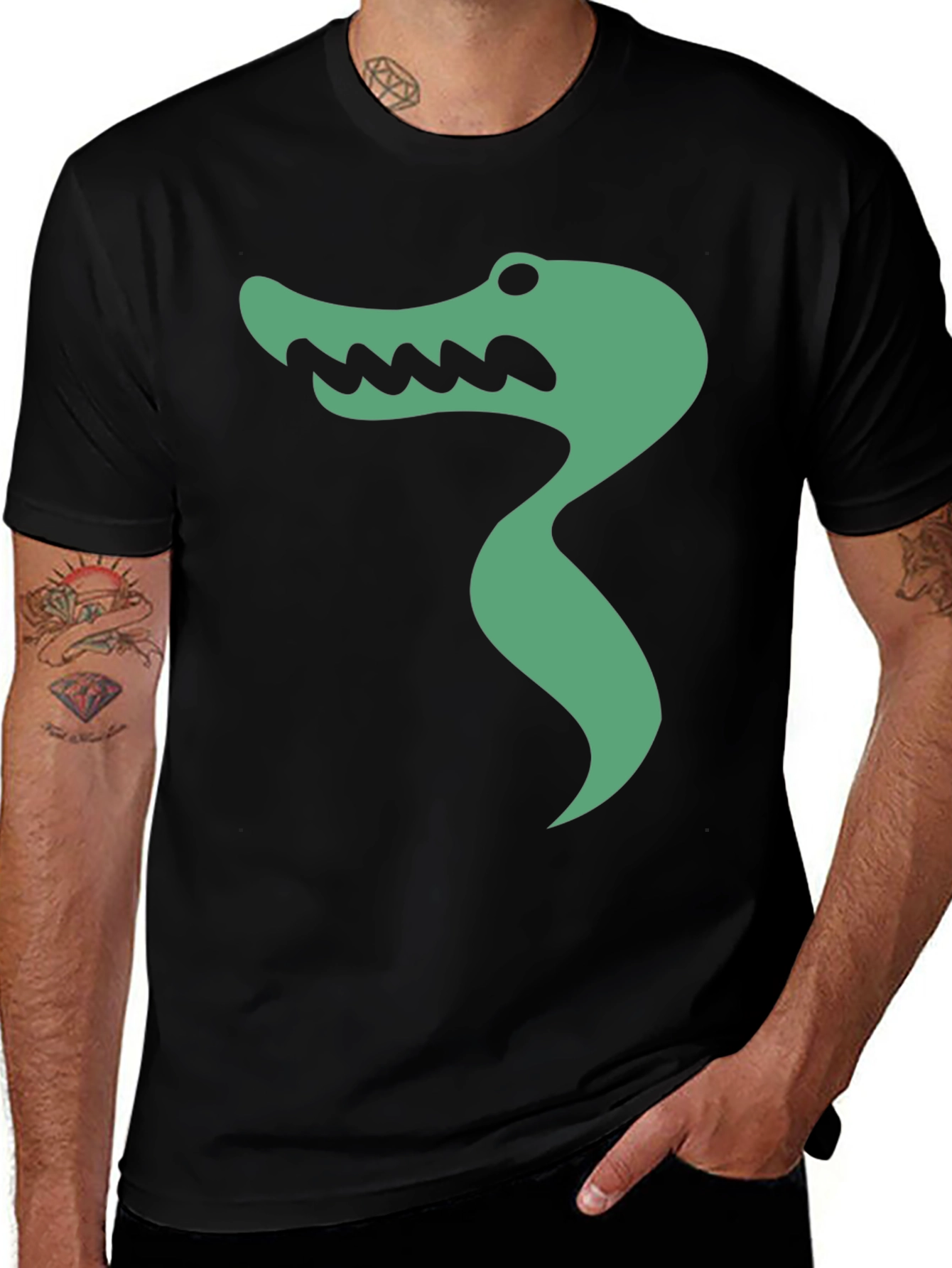 Cartoon Alligator Graphic T-Shirt