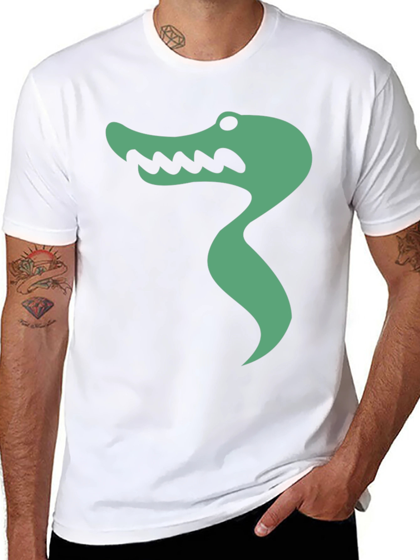 Cartoon Alligator Graphic T-Shirt