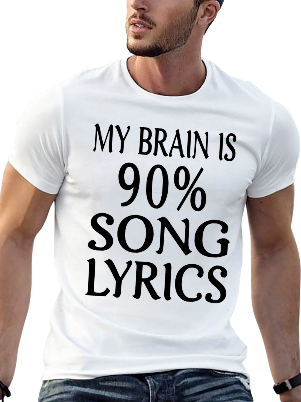 My Brain is 90% Song Lyrics T-Shirt