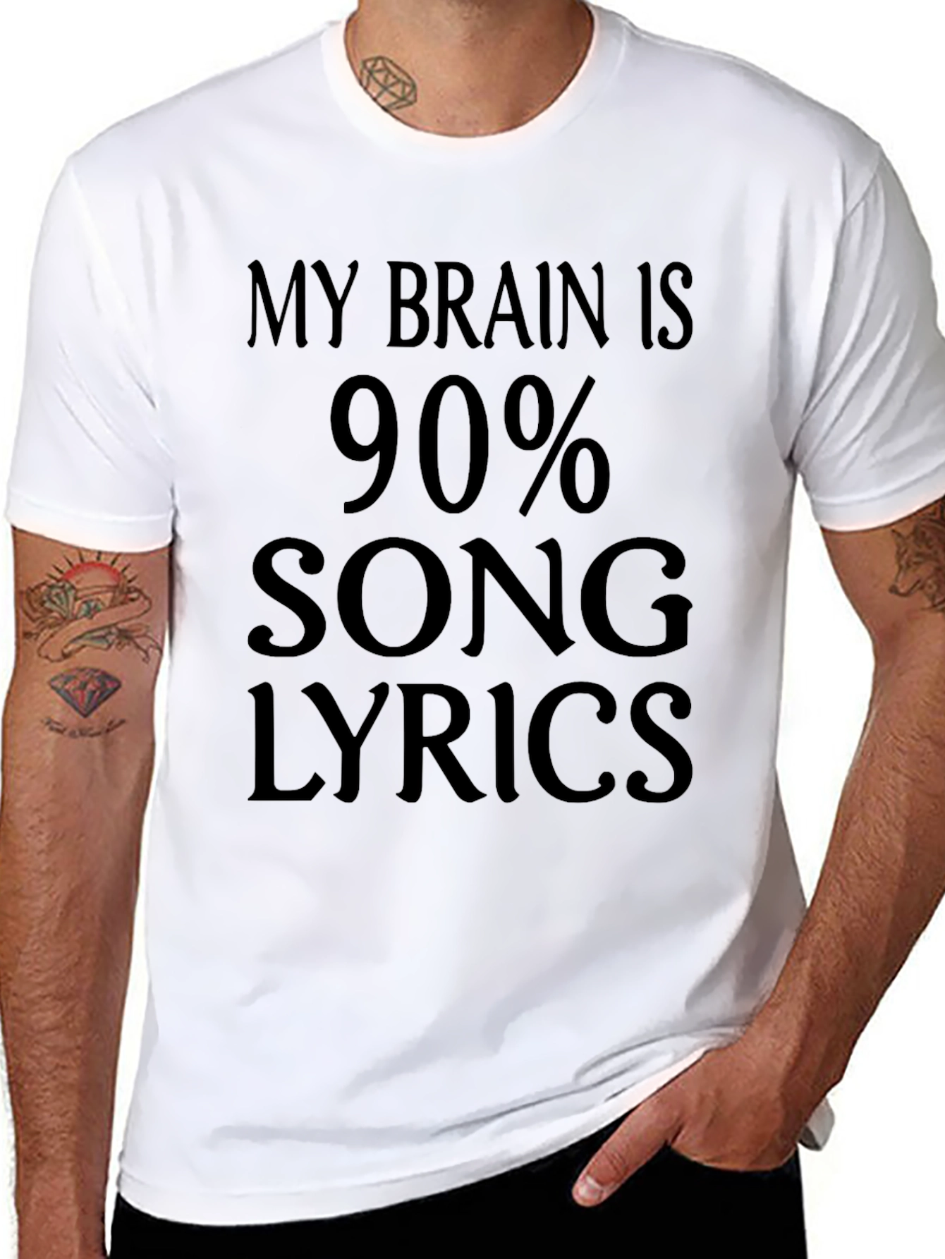 My Brain is 90% Song Lyrics T-Shirt