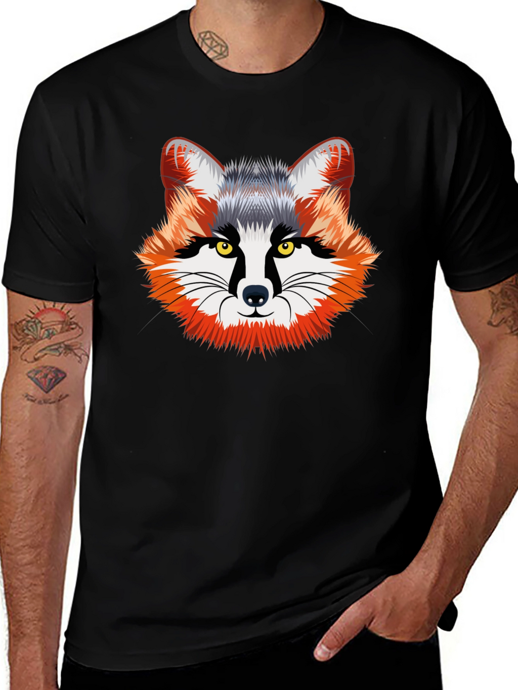 Cool Fox Graphic Tee - Black Unisex T-Shirt