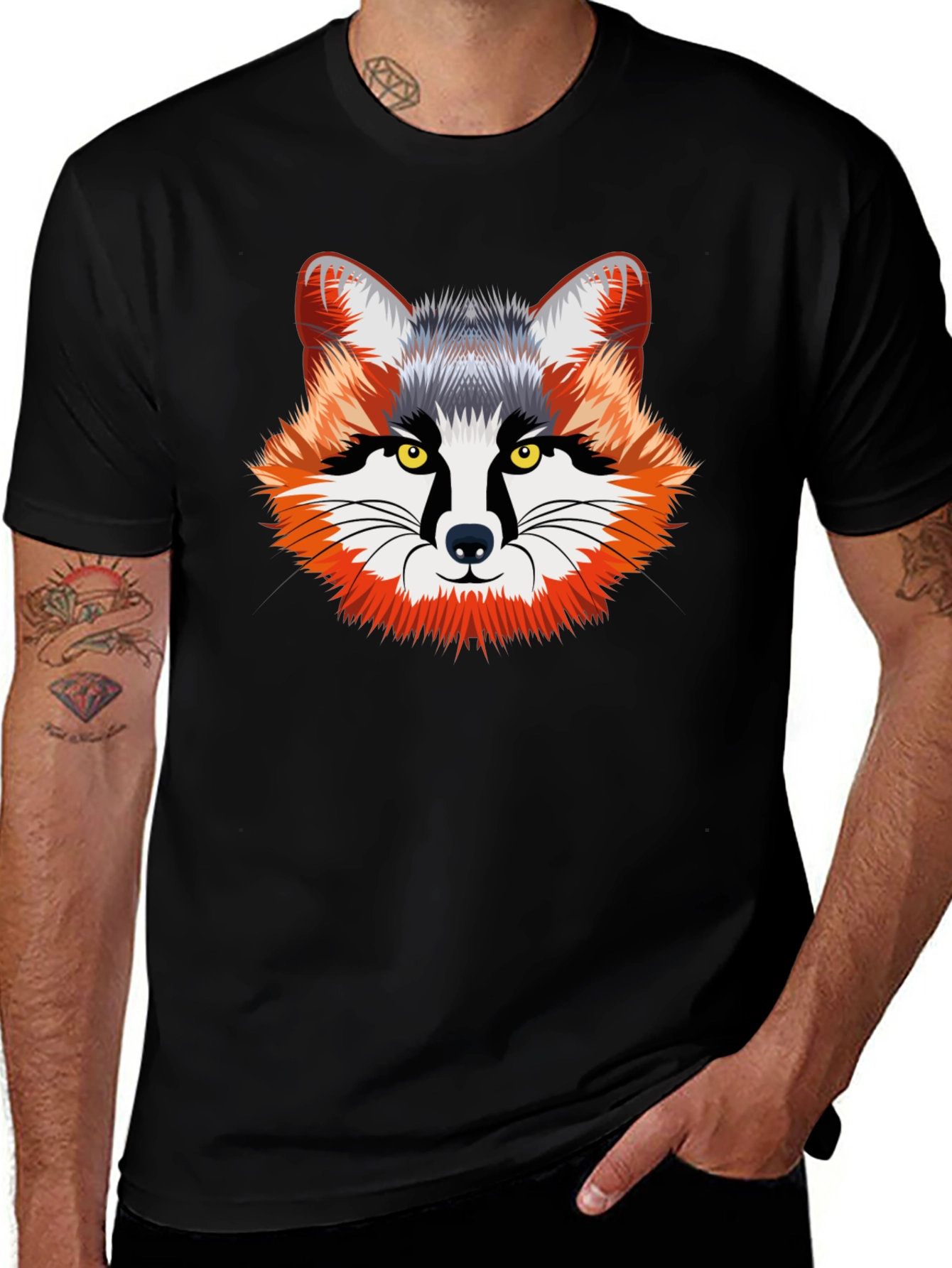 Cool Fox Graphic Tee - Black Unisex T-Shirt
