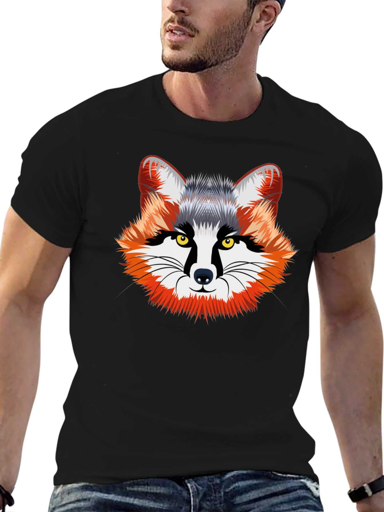 Cool Fox Graphic Tee - Black Unisex T-Shirt