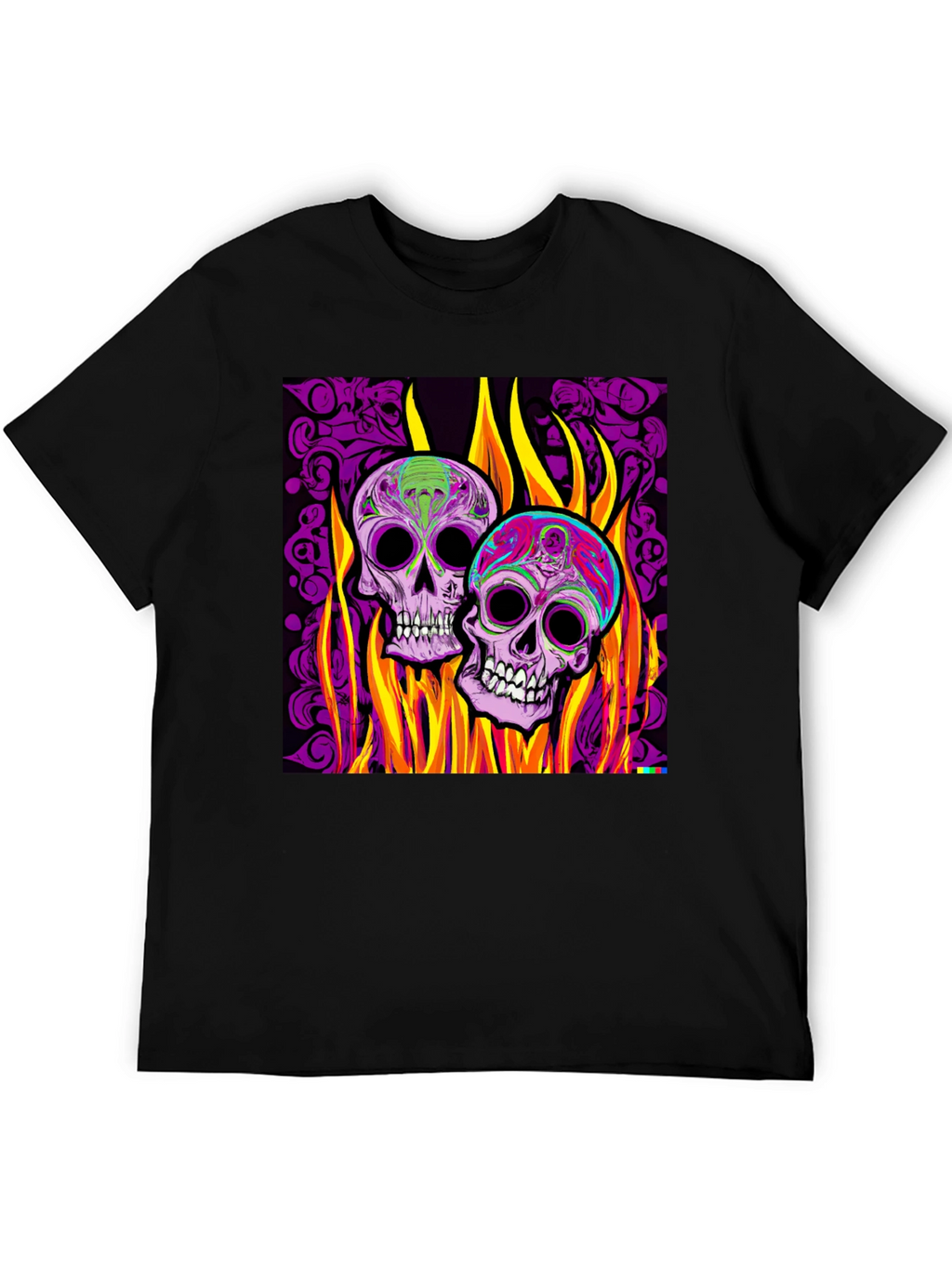 Flaming Skull Graphic Tee - Bold Style
