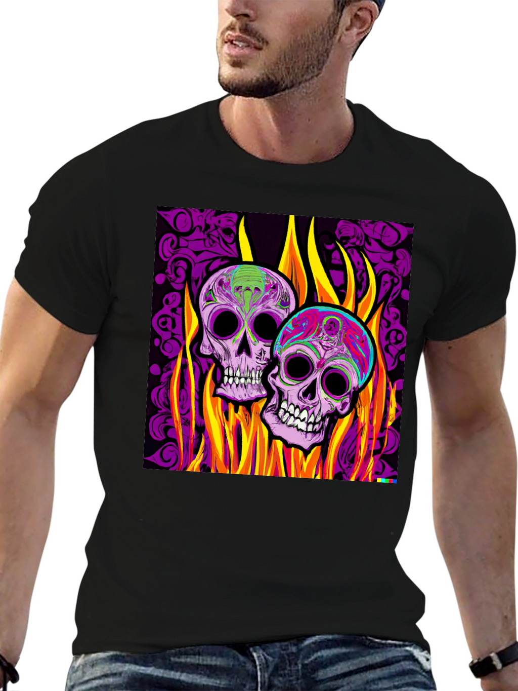 Flaming Skull Graphic Tee - Bold Style
