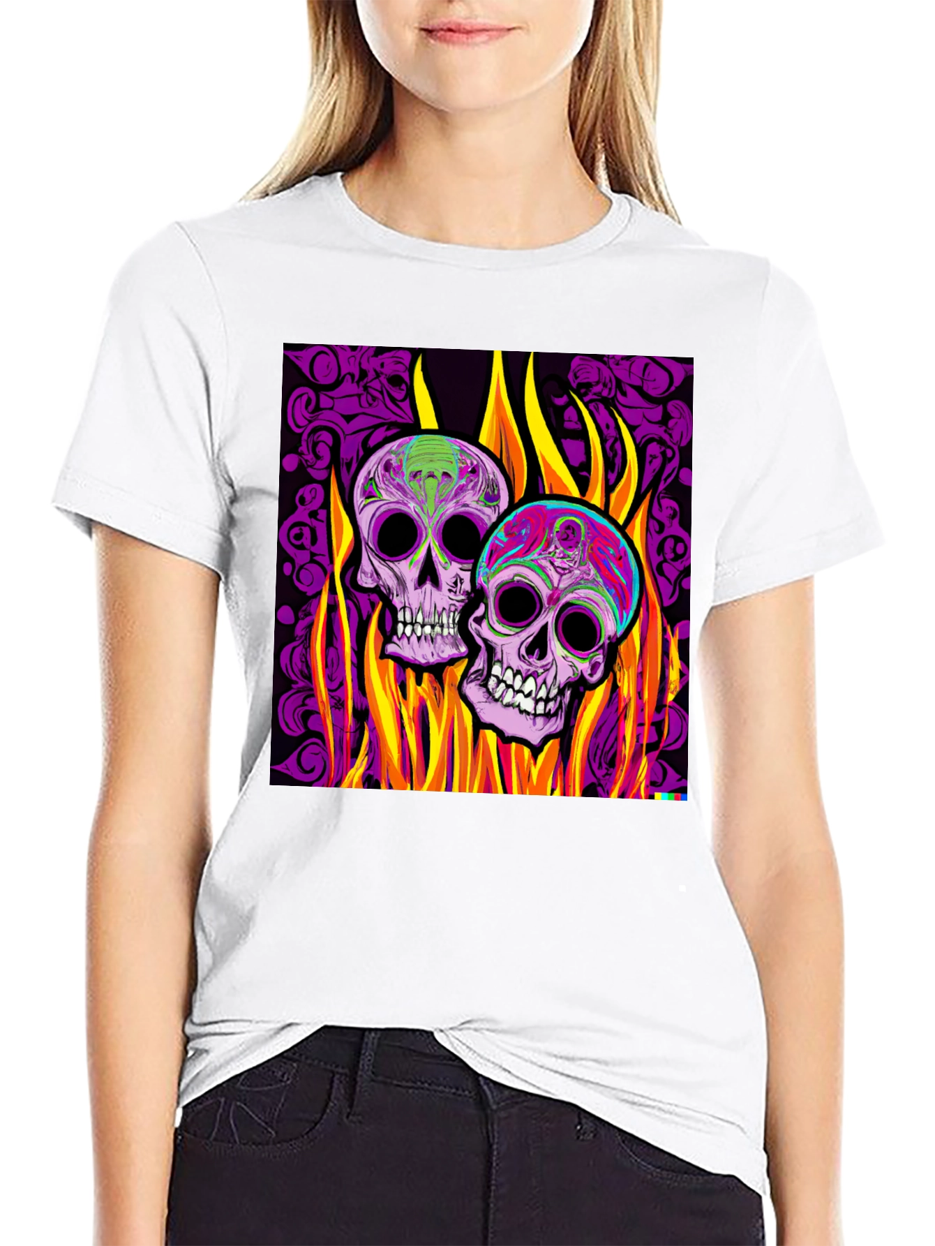 Flaming Skull Graphic Tee - Bold Style