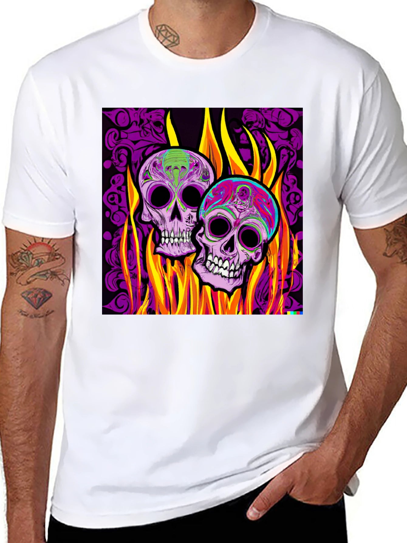 Flaming Skull Graphic Tee - Bold Style