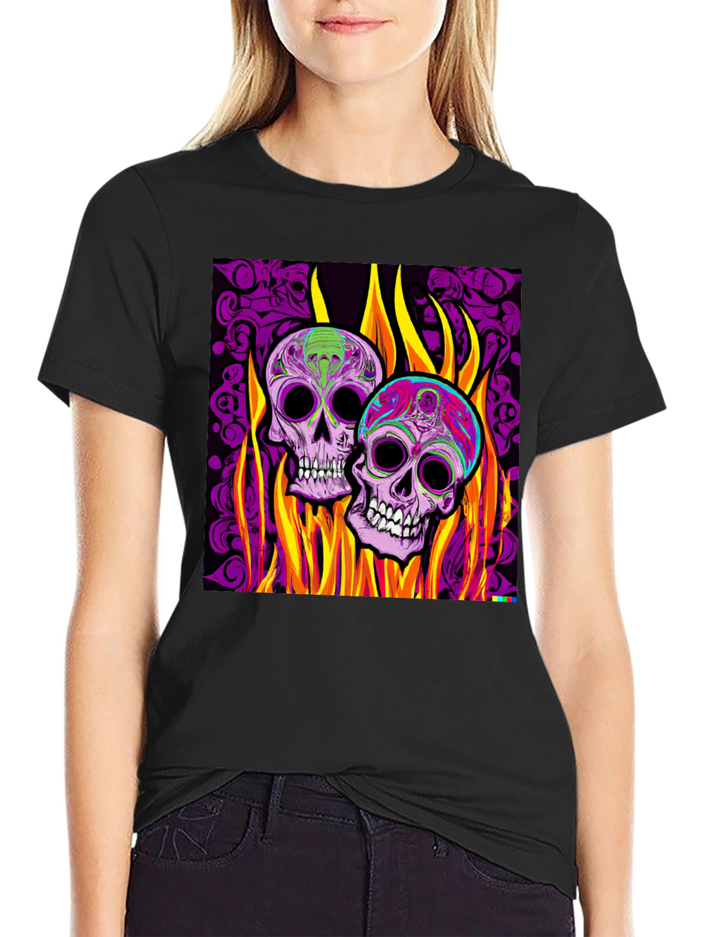 Flaming Skull Graphic Tee - Bold Style
