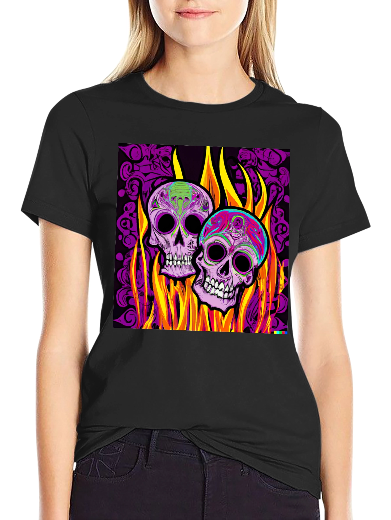 Flaming Skull Graphic Tee - Bold Style