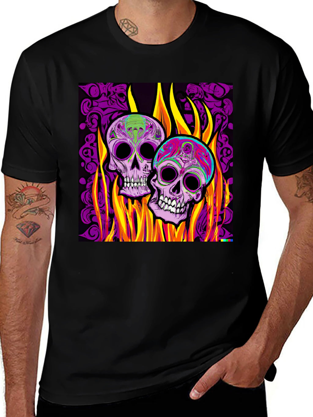 Flaming Skull Graphic Tee - Bold Style
