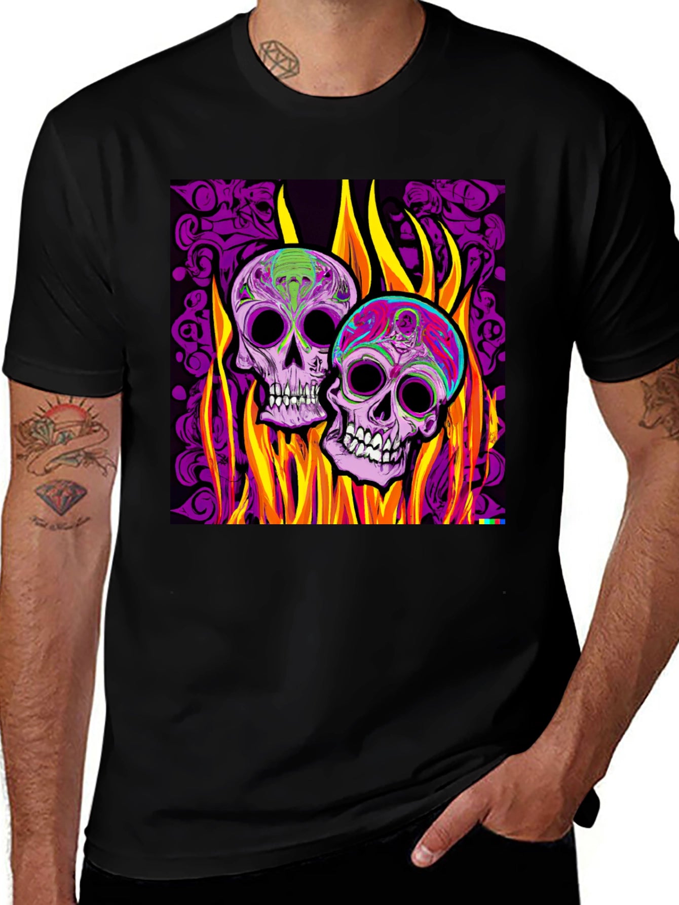 Flaming Skull Graphic Tee - Bold Style