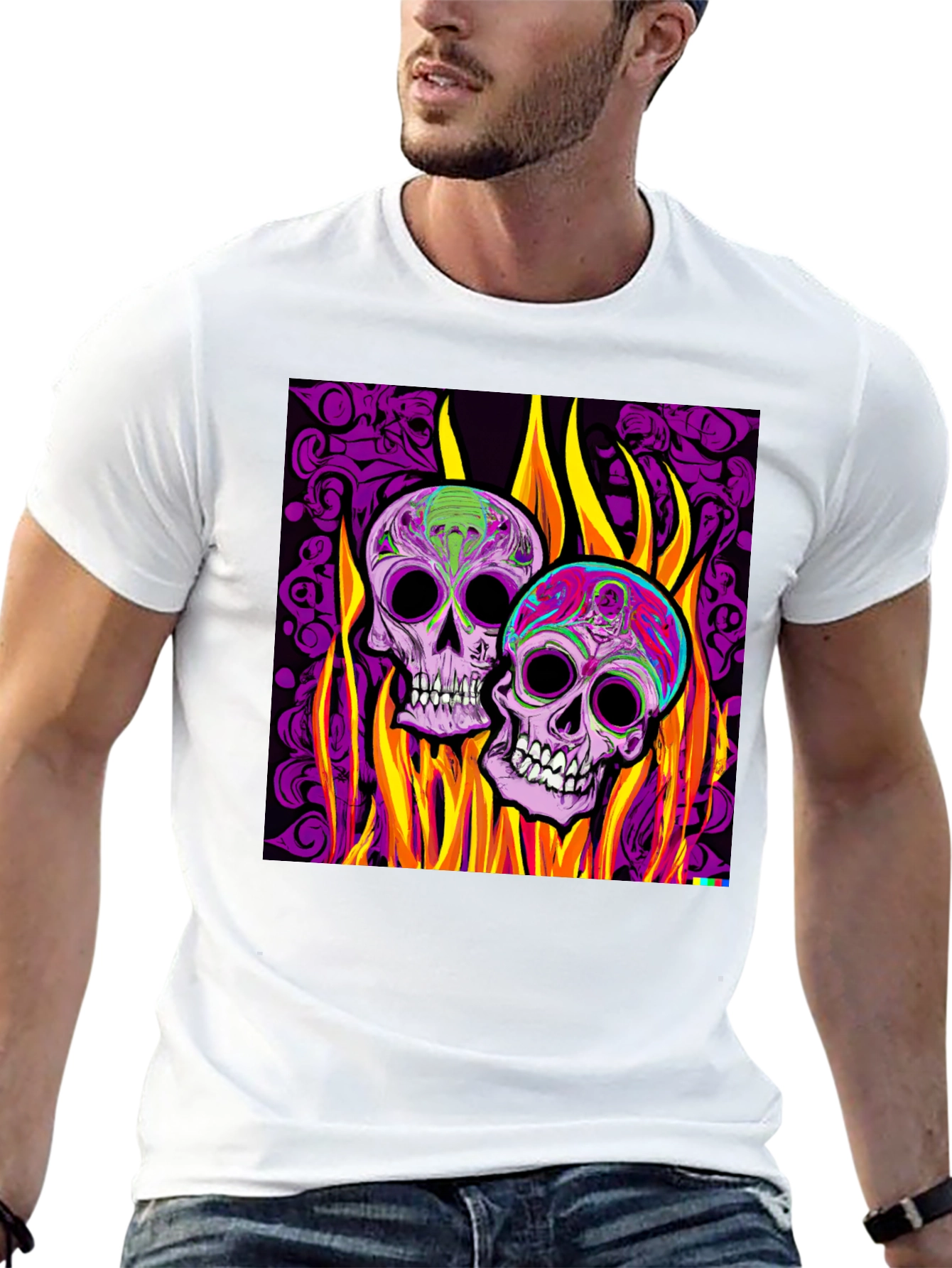 Flaming Skull Graphic Tee - Bold Style
