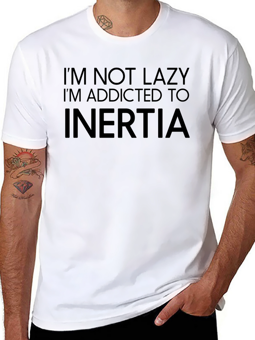 Funny Inertia Addict Black T-Shirt