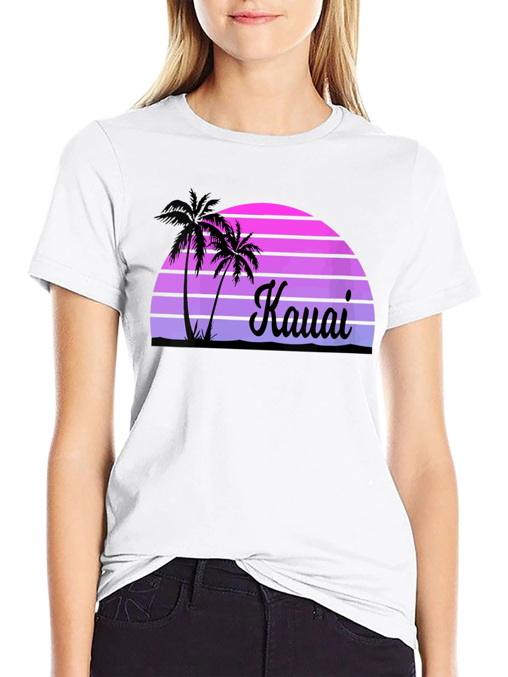 Kauai Sunset Palm Tree Graphic Tee