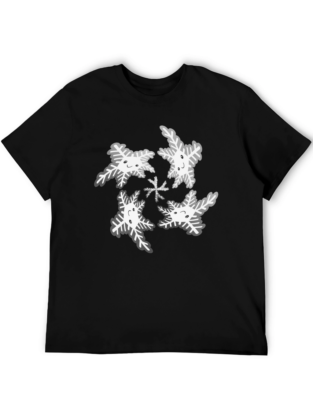 Snowflake Graphic Tee - Black Cotton Blend