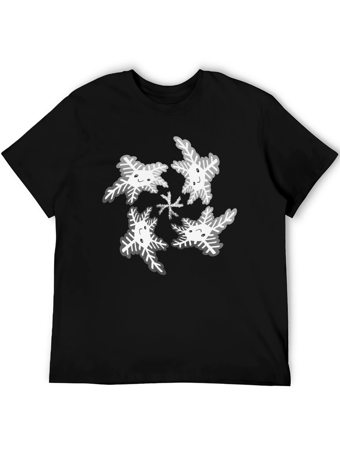 Snowflake Graphic Tee - Black Cotton Blend