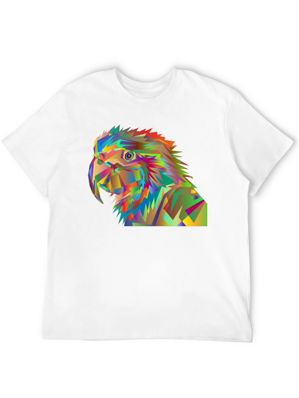 Geometric Parrot Graphic Tee - Modern Art T-Shirt