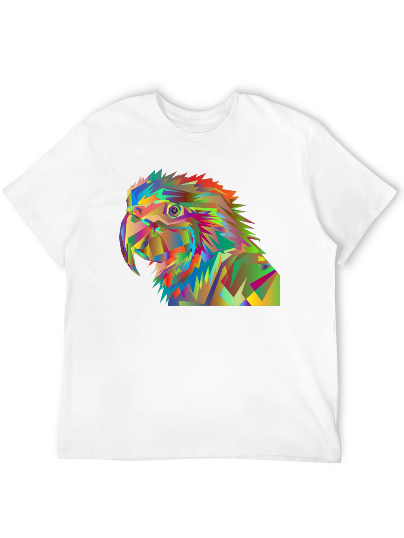 Geometric Parrot Graphic Tee - Modern Art T-Shirt
