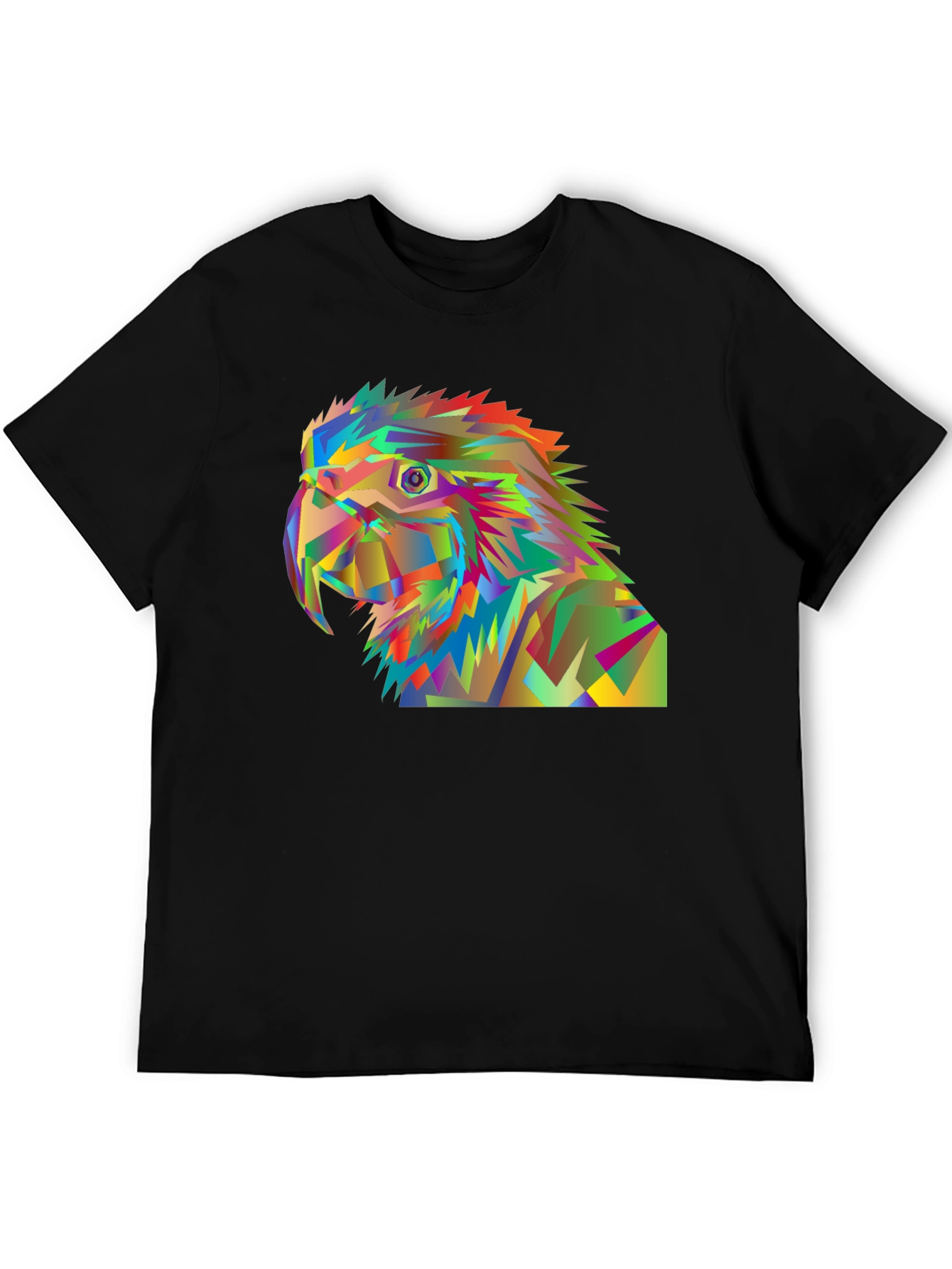 Geometric Parrot Graphic Tee - Modern Art T-Shirt