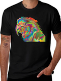 Geometric Parrot Graphic Tee - Modern Art T-Shirt