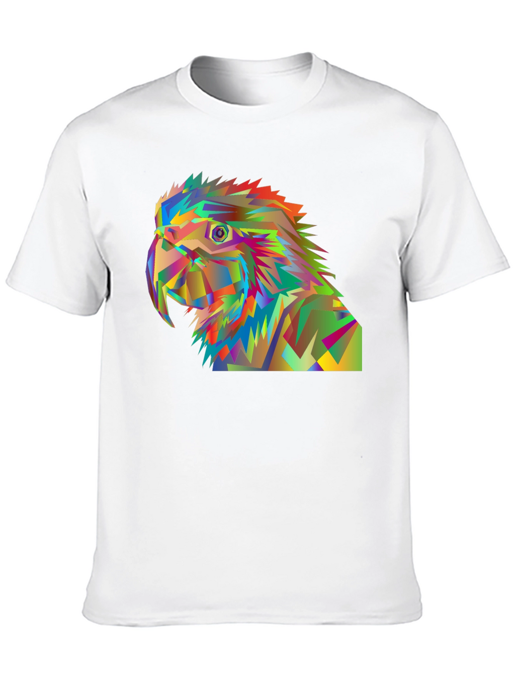 Geometric Parrot Graphic Tee - Modern Art T-Shirt