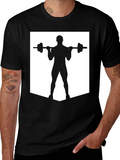 Weightlifting Silhouette Tee - Black Gym Shirt