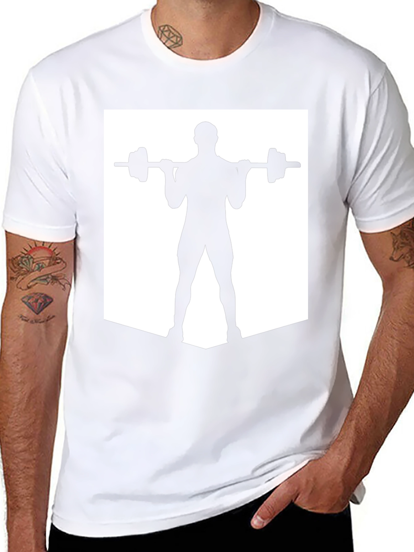Weightlifting Silhouette Tee - Black Gym Shirt