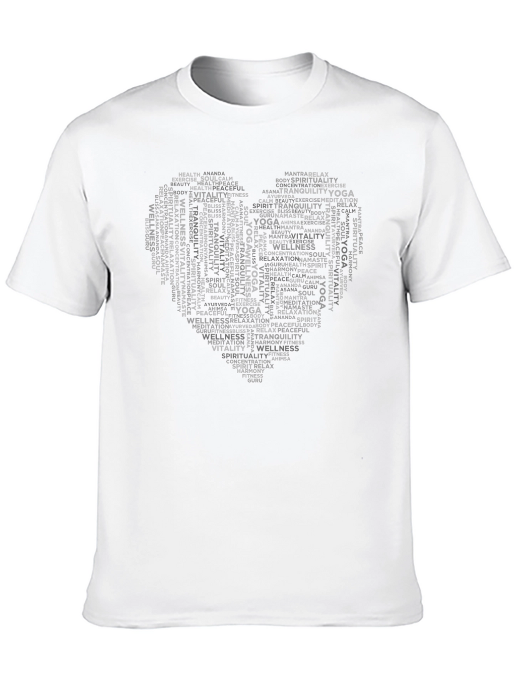 Yoga Word Art Heart Graphic T-Shirt