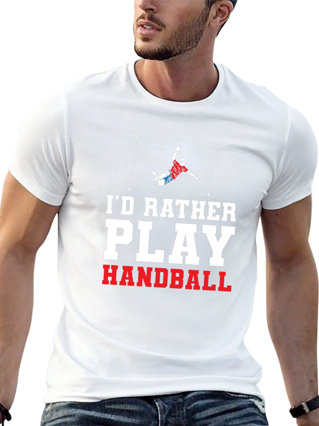 Handball Player Heartbeat Graphic Tee