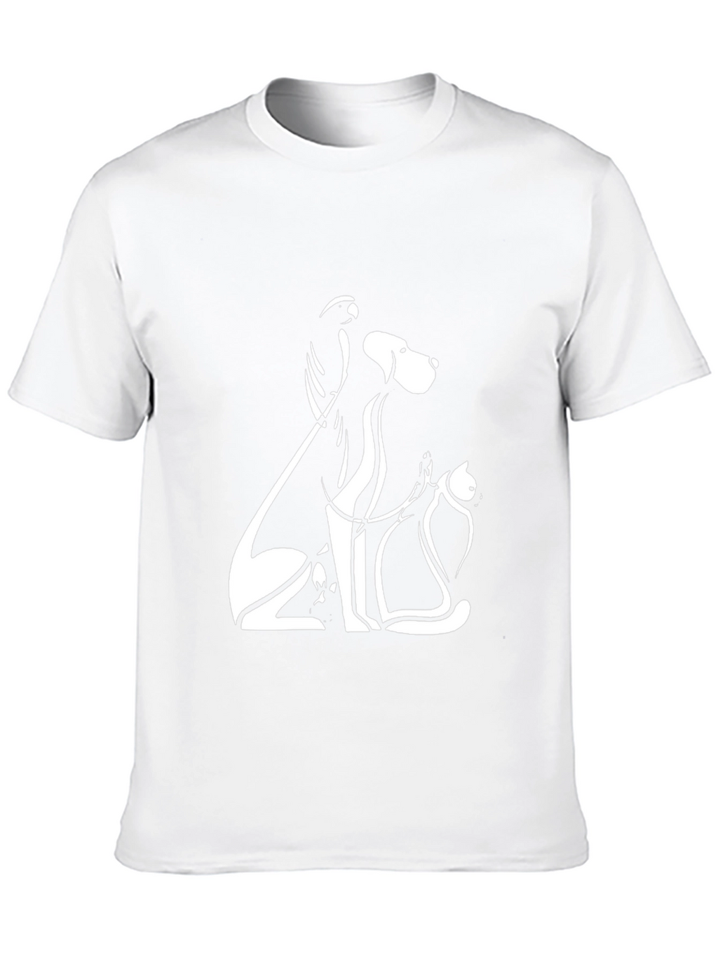 Minimalist Pets T-Shirt: Dog Cat Bird Art