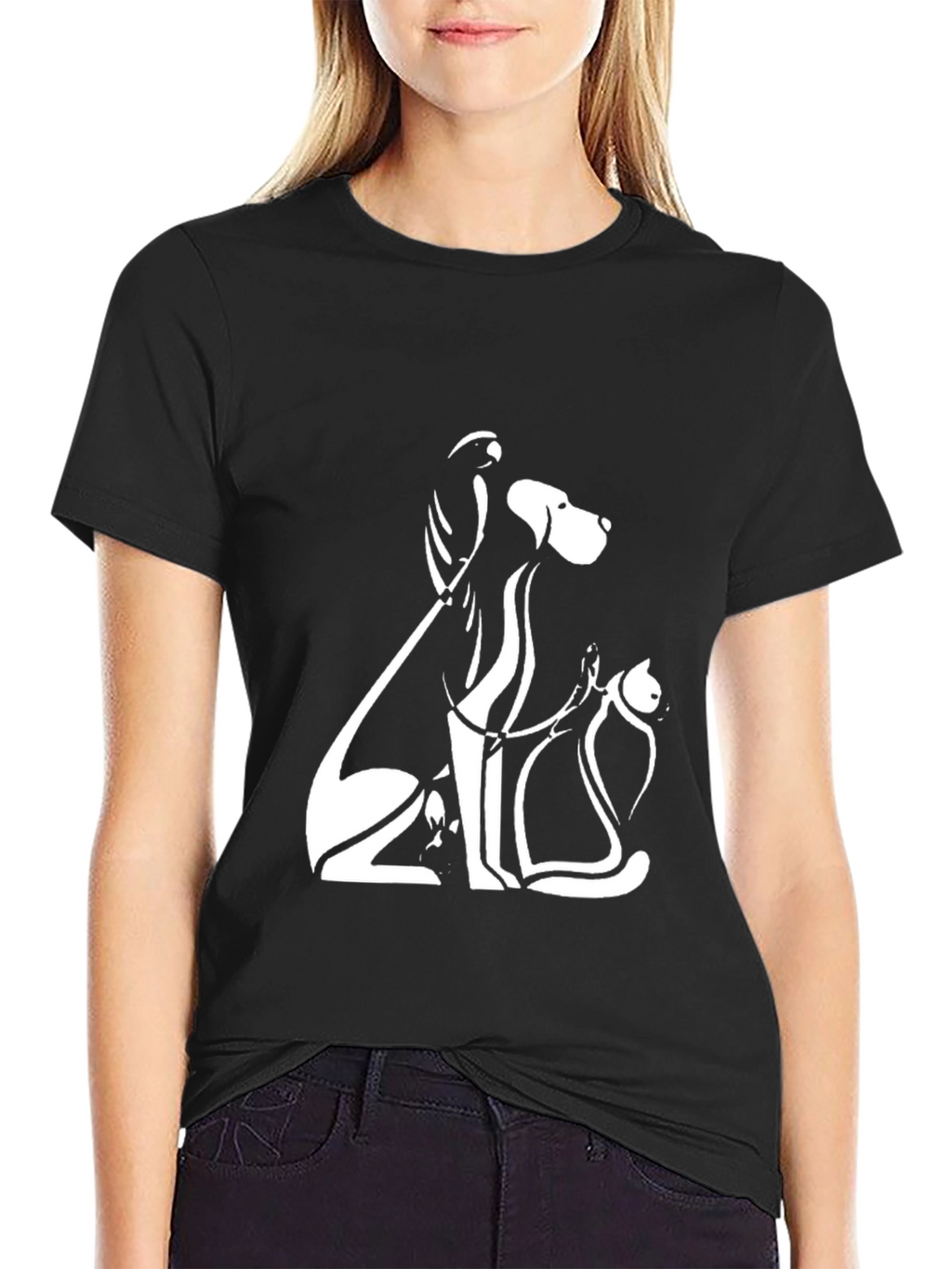 Minimalist Pets T-Shirt: Dog Cat Bird Art