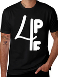 Black Graphic T-Shirt: 4PF White Print