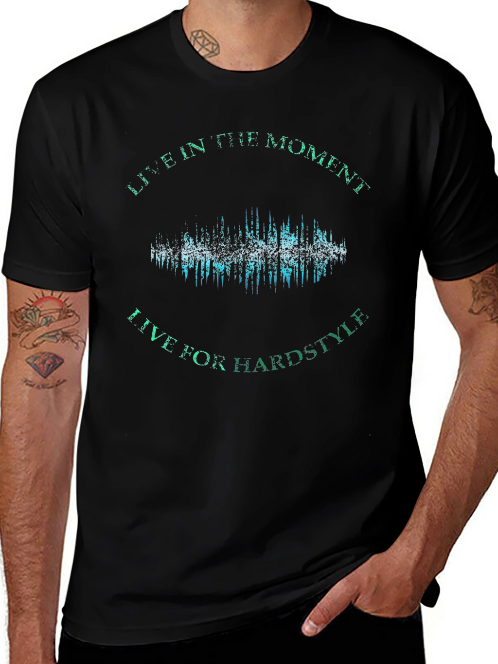 Live In The Moment Black Graphic Tee