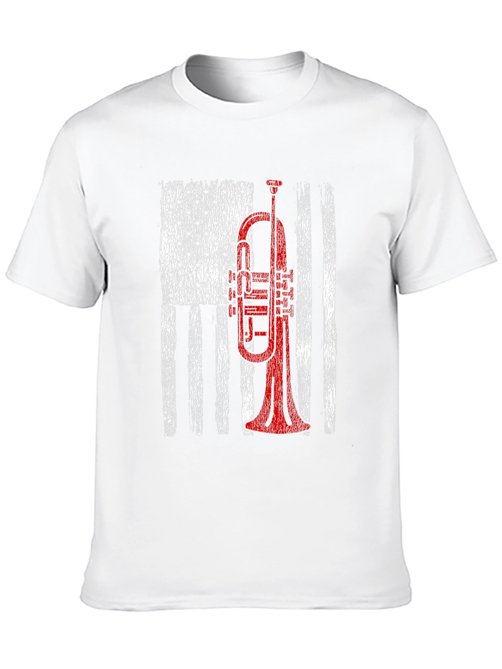 Trumpet American Flag Graphic T-Shirt