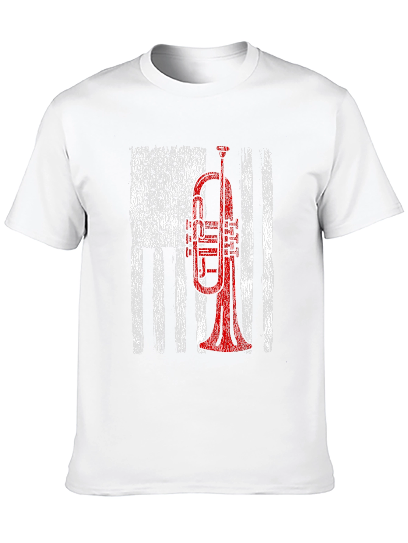 Trumpet American Flag Graphic T-Shirt
