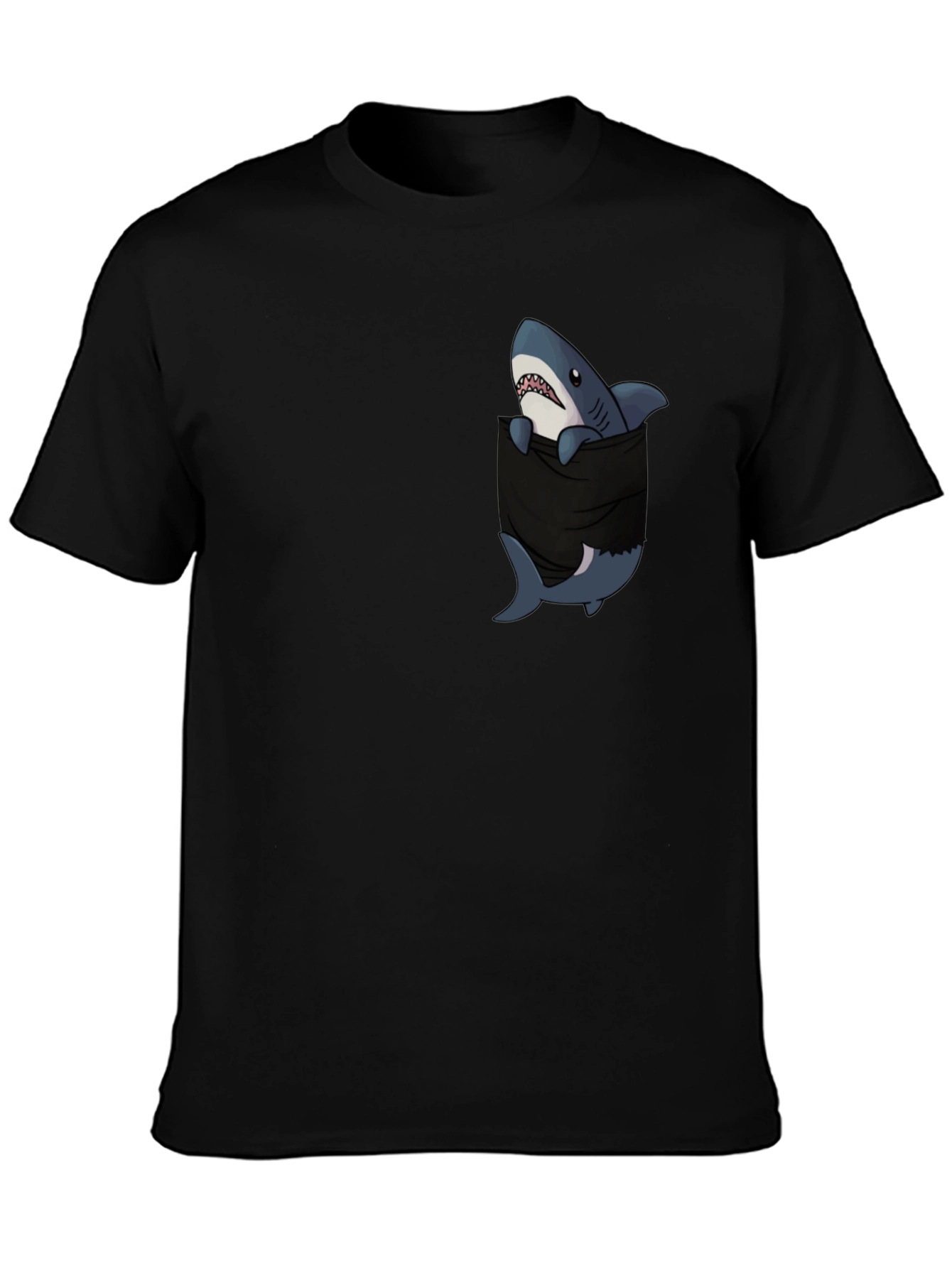 Shark Pocket Graphic T-Shirt - Black