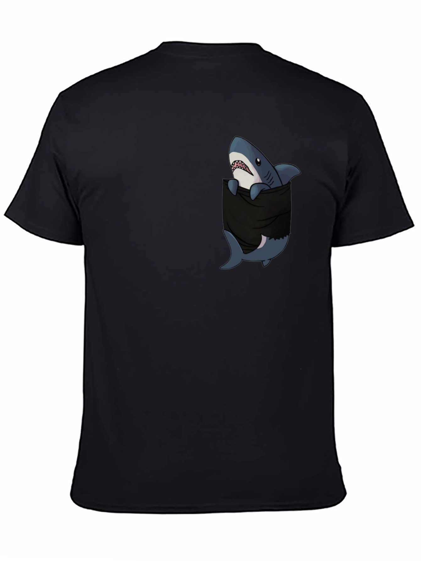 Shark Pocket Graphic T-Shirt - Black