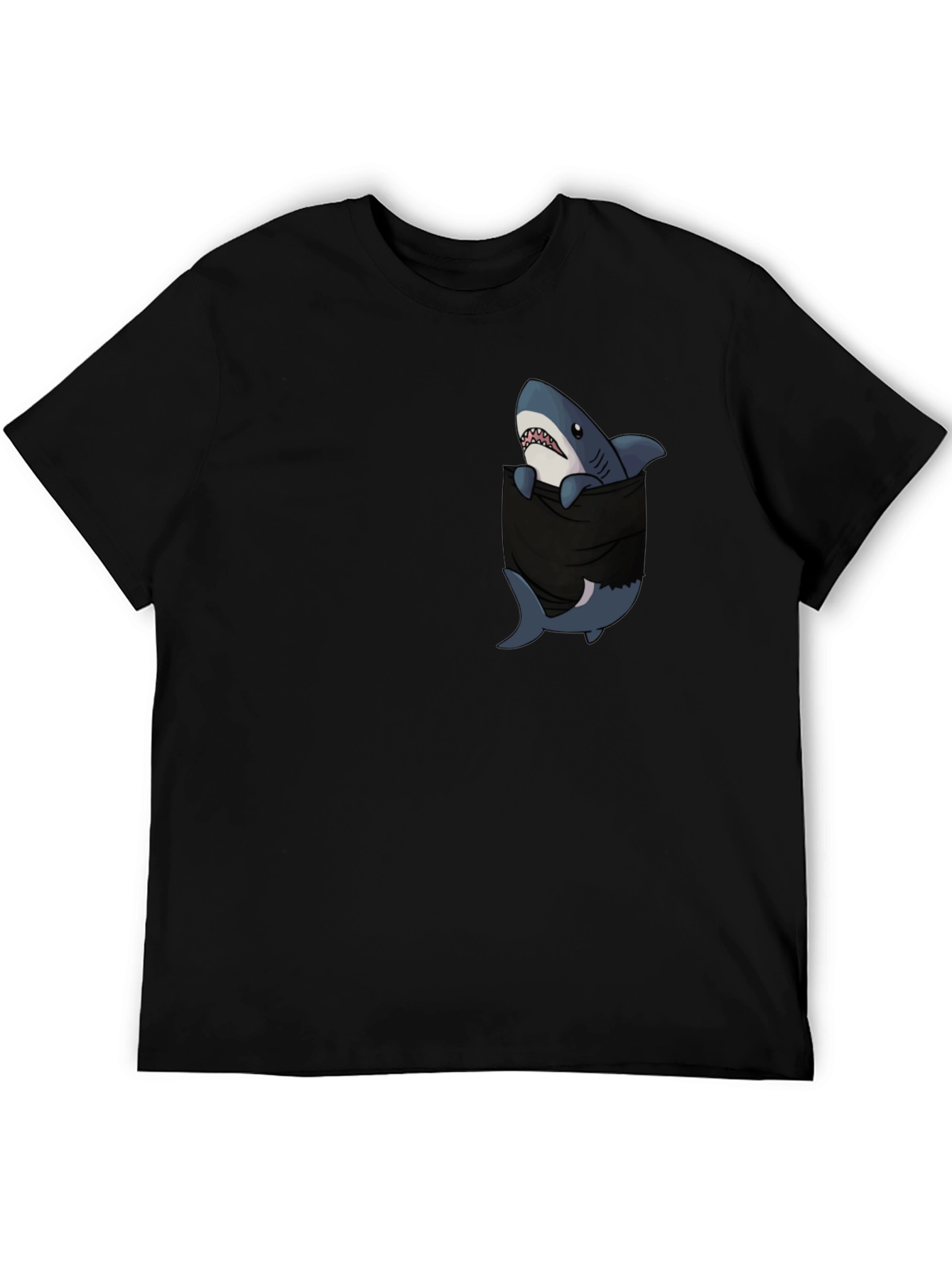 Shark Pocket Graphic T-Shirt - Black