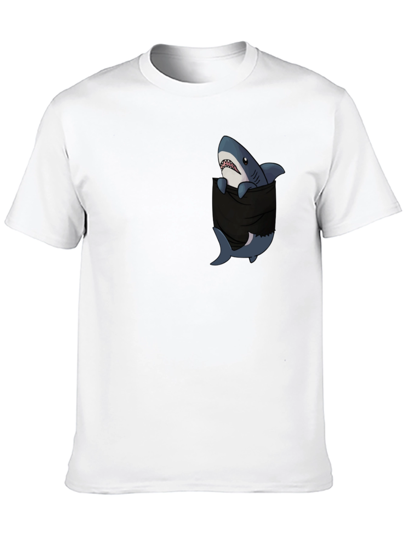 Shark Pocket Graphic T-Shirt - Black