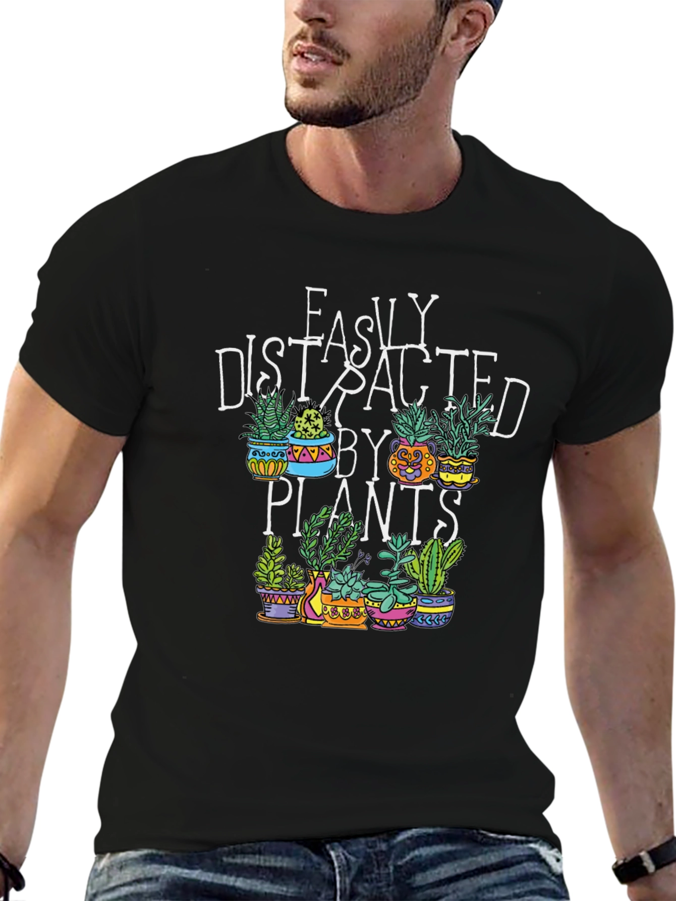Easily Distracted by Plants Graphic T-Shirt