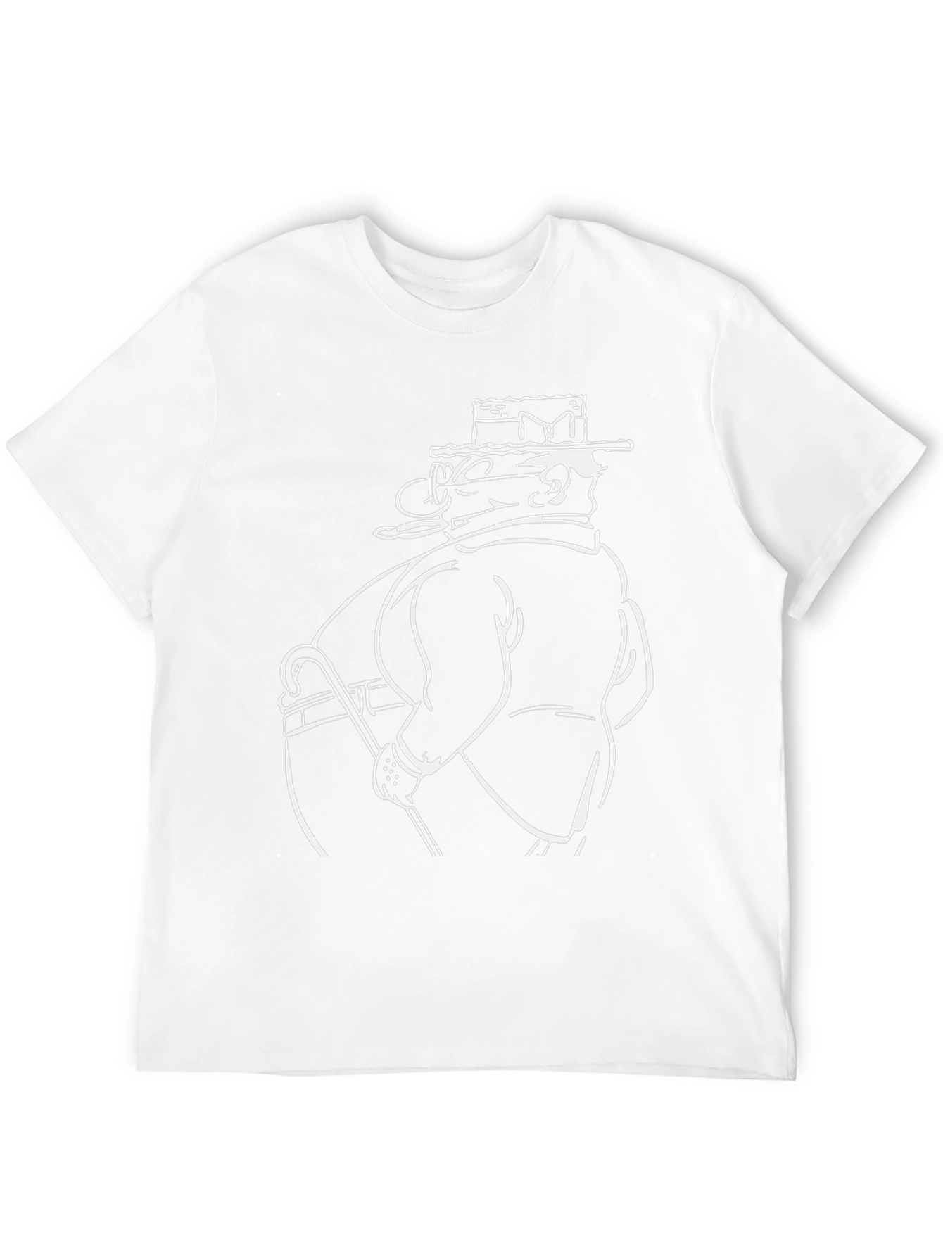 Cartoon Gentleman Black T-Shirt