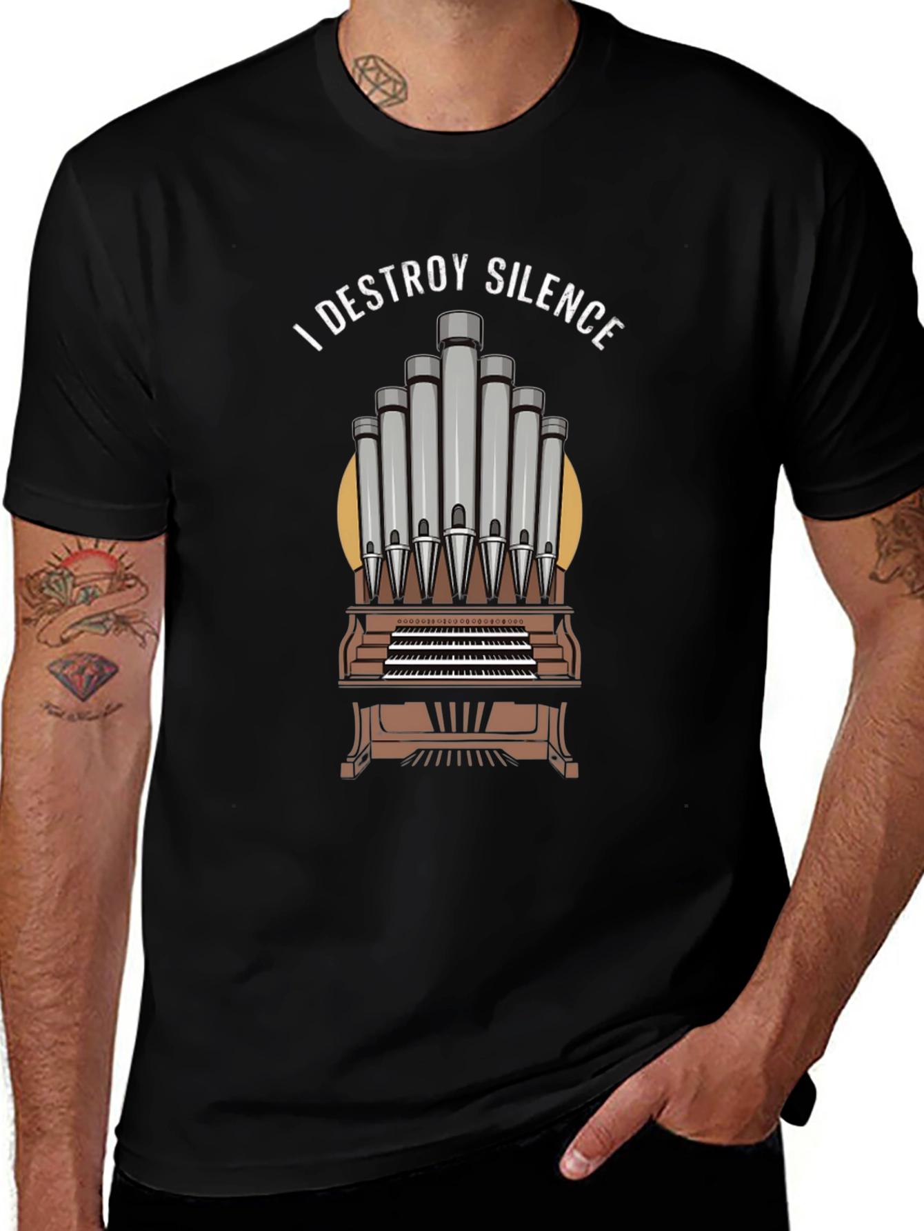 I Destroy Silence Organ Music T-Shirt