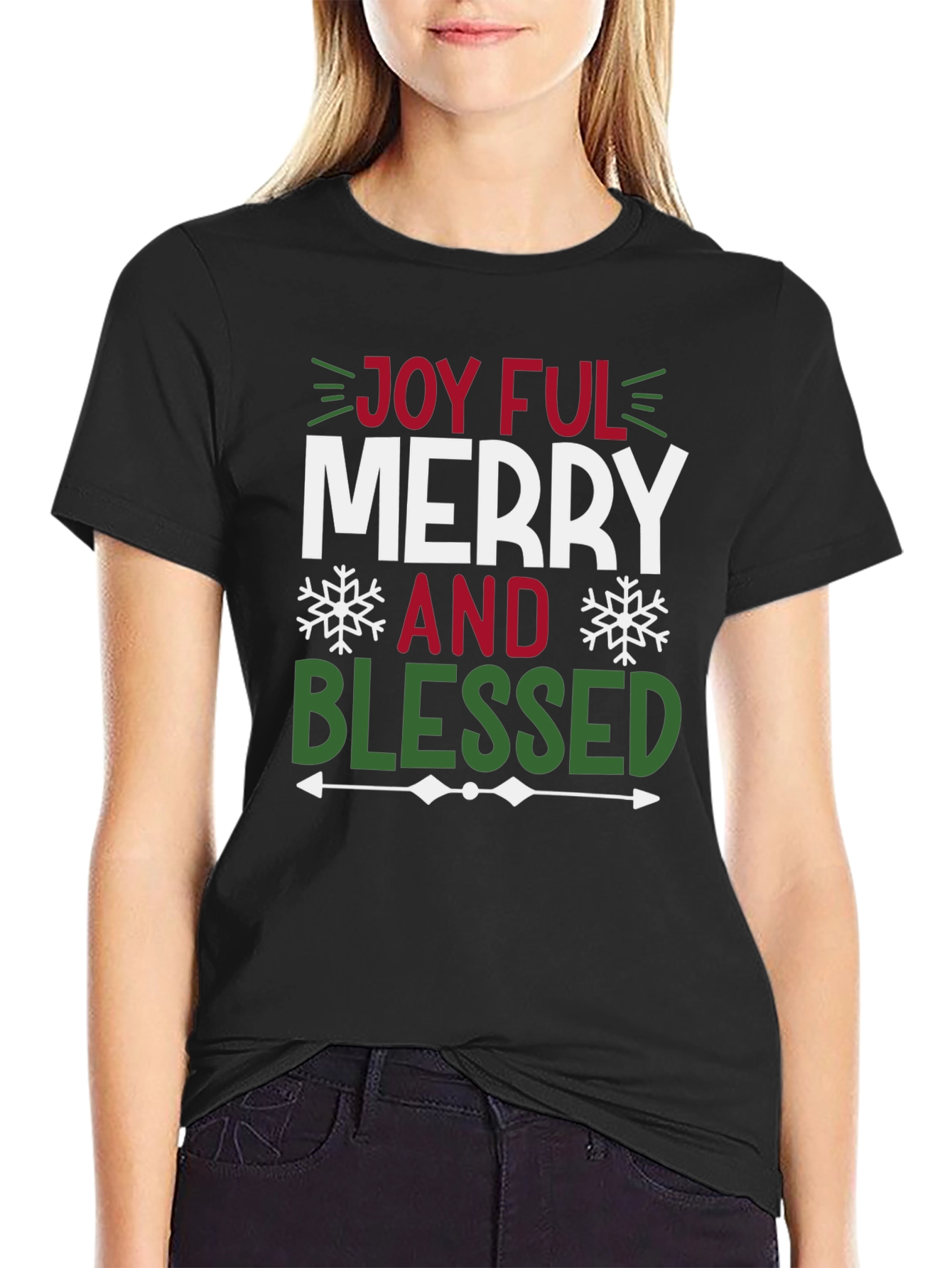 Joyful Merry and Blessed Graphic Tee Shirt