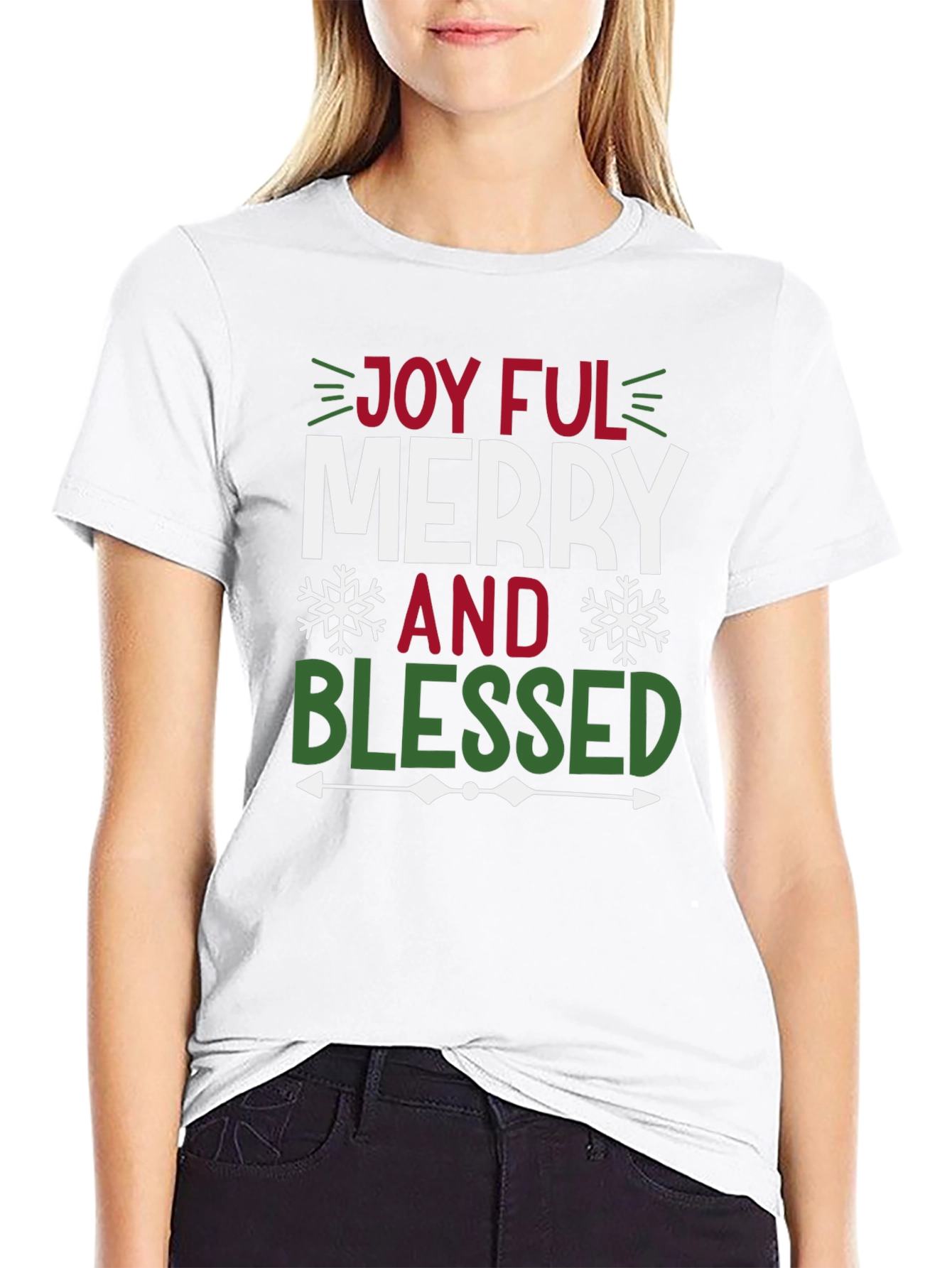 Joyful Merry and Blessed Graphic Tee Shirt