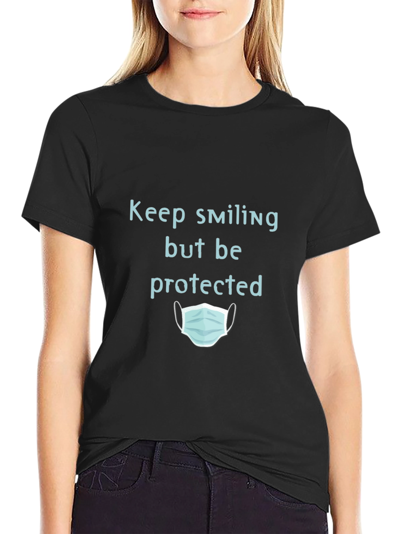 Keep Smiling But Be Protected Graphic T-Shirt