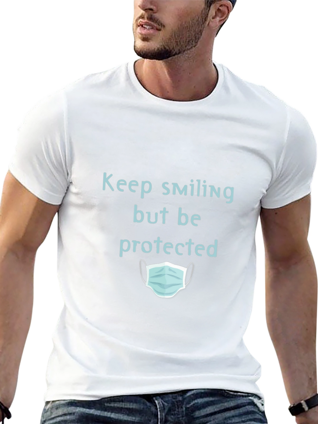Keep Smiling But Be Protected Graphic T-Shirt